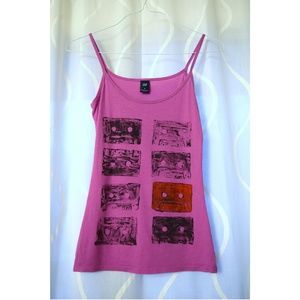 NEW Custom Hand Printed Cassette Tape Tank Top | Size S